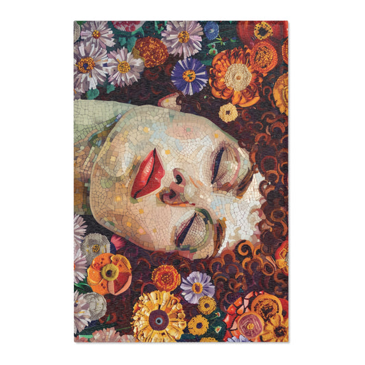 Gustav Klimt Inspired Area Rug, Funky, Colorful, & Unique Area Rugs, Custom Print Rug or Bathmat, 3 Sizes - 24x36 in, 36x60 in and 48x72 in