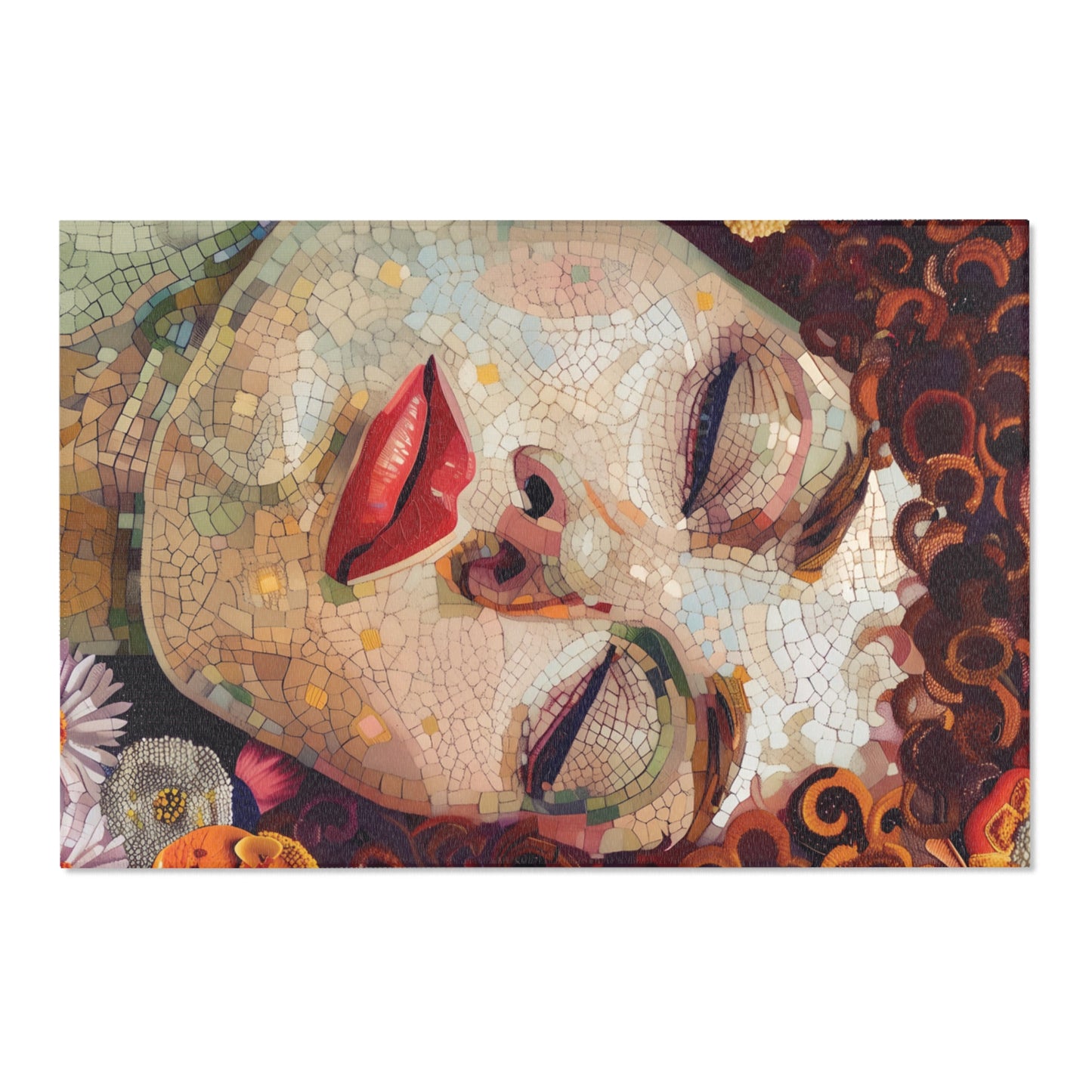 Gustav Klimt Inspired Area Rug, Funky, Colorful, & Unique Area Rugs, Custom Print Rug or Bathmat, 3 Sizes - 24x36 in, 36x60 in and 48x72 in