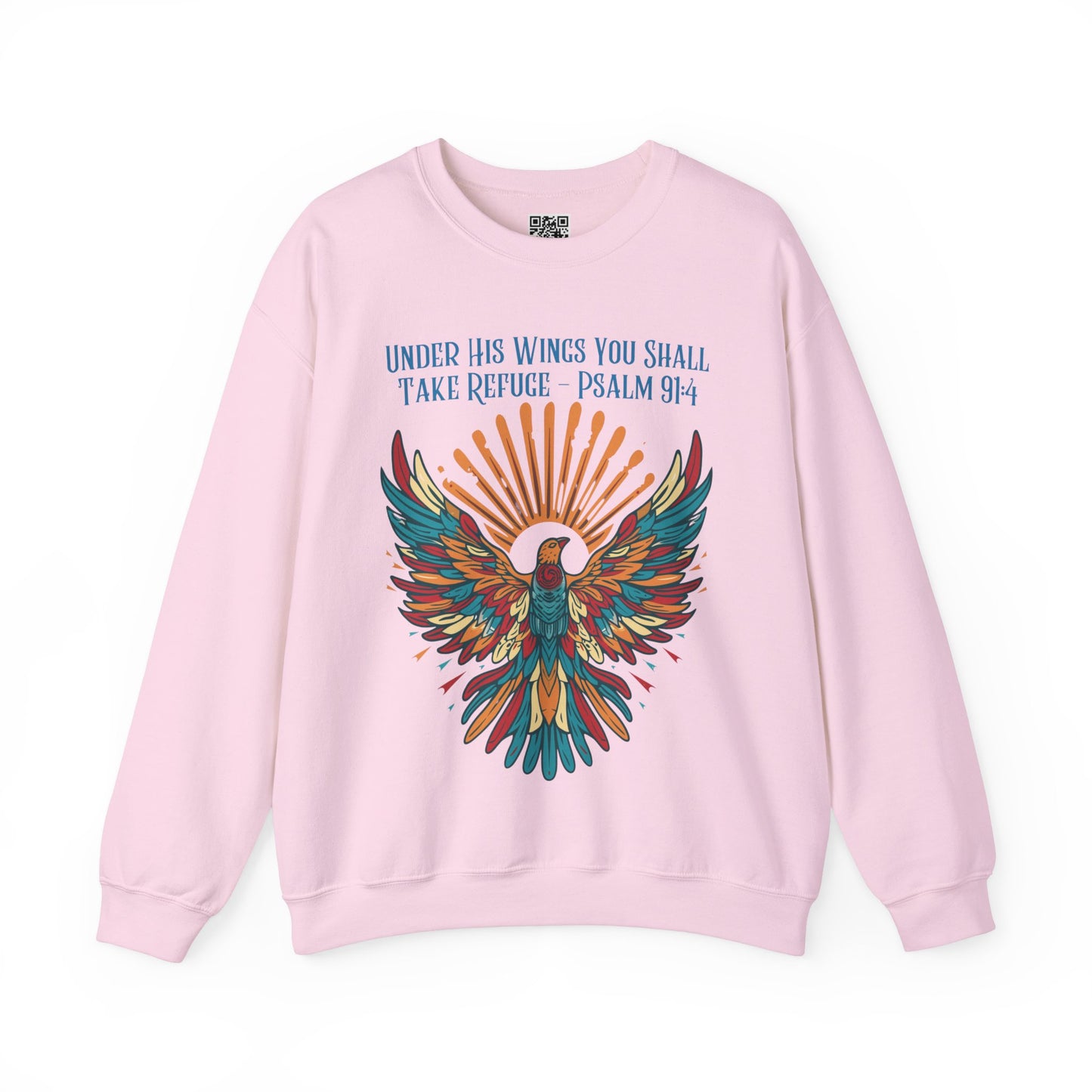 Under His Wings You Shall Take Refuge Unisex Heavy Blend Crewneck Sweatshirt, Christian Merch, Christian Streetwear, Ministry Shirt, Faith Based Shirt, Jesus Apparel