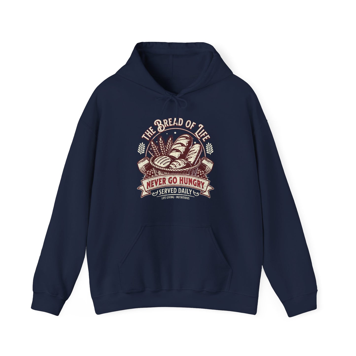 Bread of Life Unisex Heavy Blend™ Hoodie, Christian Merch, Christian Streetwear, Ministry Shirt, Faith Based Shirt, Praise Hoodie