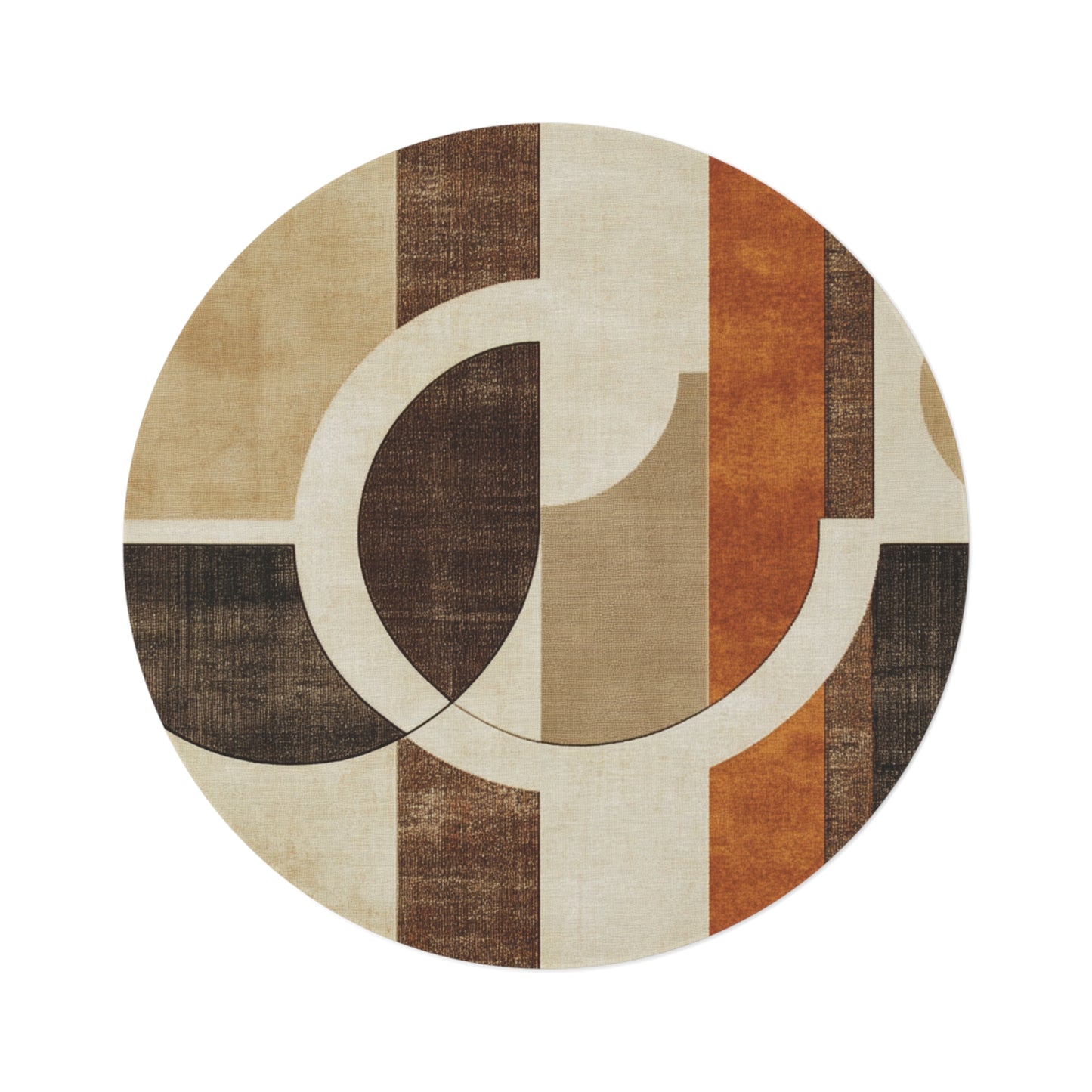 Retro Round Area Rug, Funky, Colorful Cool Unique Area Rugs, Unique 60" Round Rug, Custom Print Available