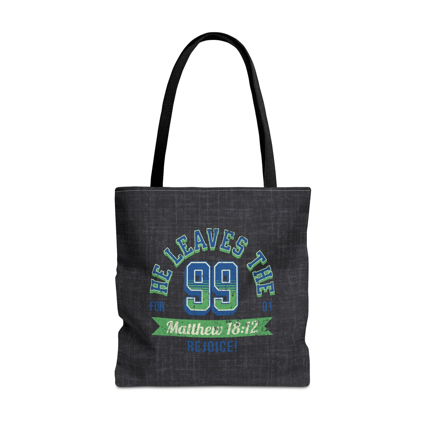 He Leaves the 99 Tote Bag, Christian Merch, Gifts of the Holy Spirit, Travel Bag, Bible Bag, Book Bag, Getaway Bag, Secret Santa Gift, Gift for Church People