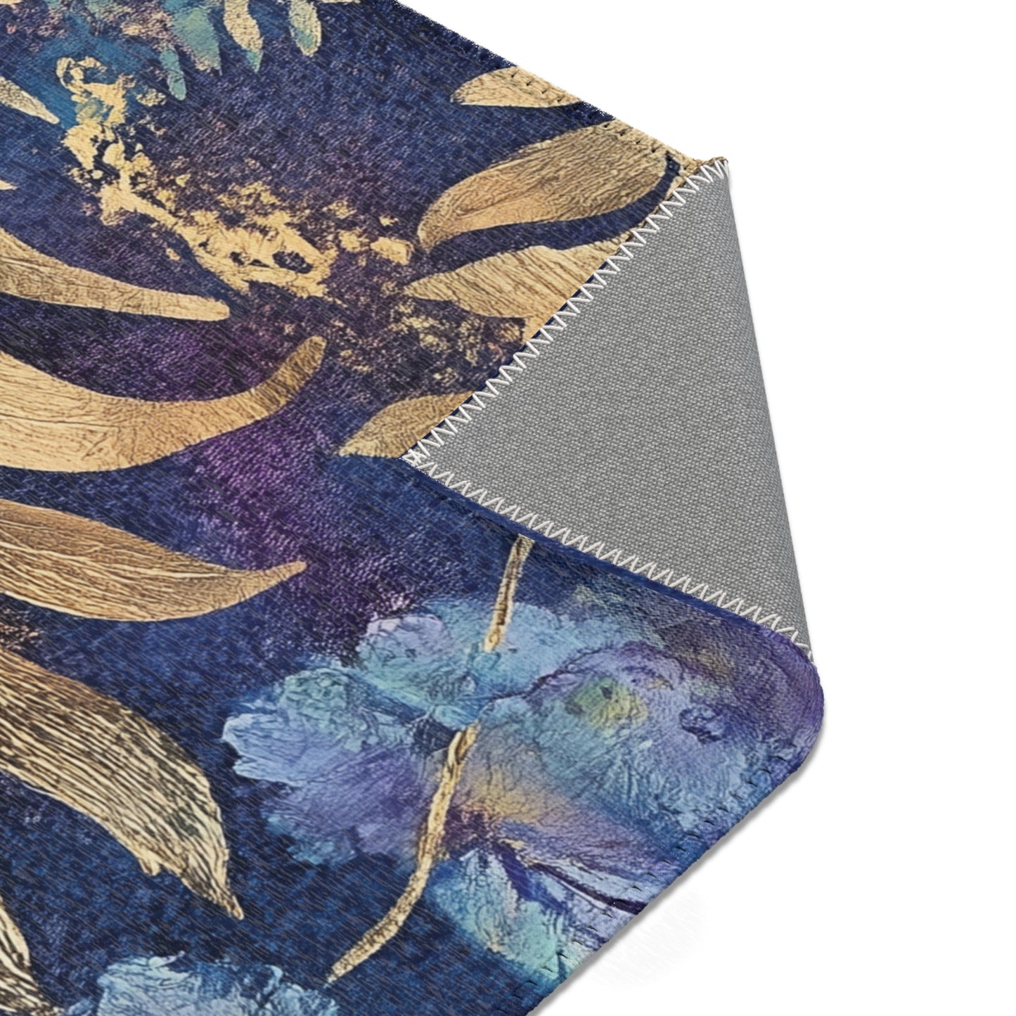 Modern Boho Floral Purple Area Rug, Funky, Colorful, & Unique Area Rugs, Custom Print Rug Bathmat, 3 Sizes - 24x36 in, 36x60 in and 48x72 in