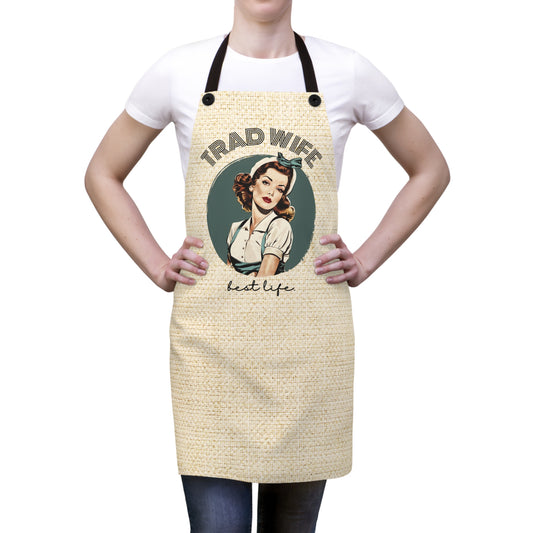 Trad Wife Apron (AOP), Cute Housewife Apron, Vintage Homemaker Kitchen Accessories, Gifts for Traditional Women, Wifely Cooking Gifts