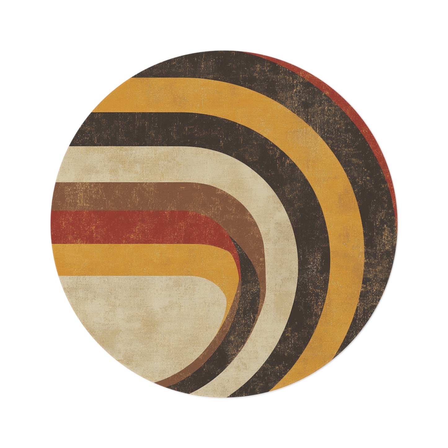Retro Round Area Rug, Funky, Colorful Cool Unique Area Rugs, Unique 60" Round Rug, Custom Print Available