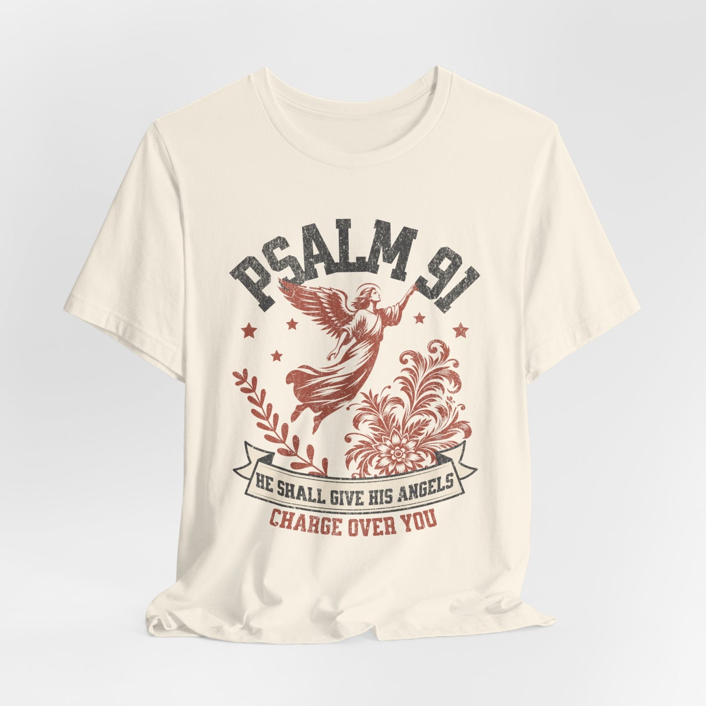 Psalm 91 T-Shirt - Unisex Jersey Short Sleeve Tee, Christian Merch, Christian Streetwear, Faith Based Shirt, Jesus Apparel