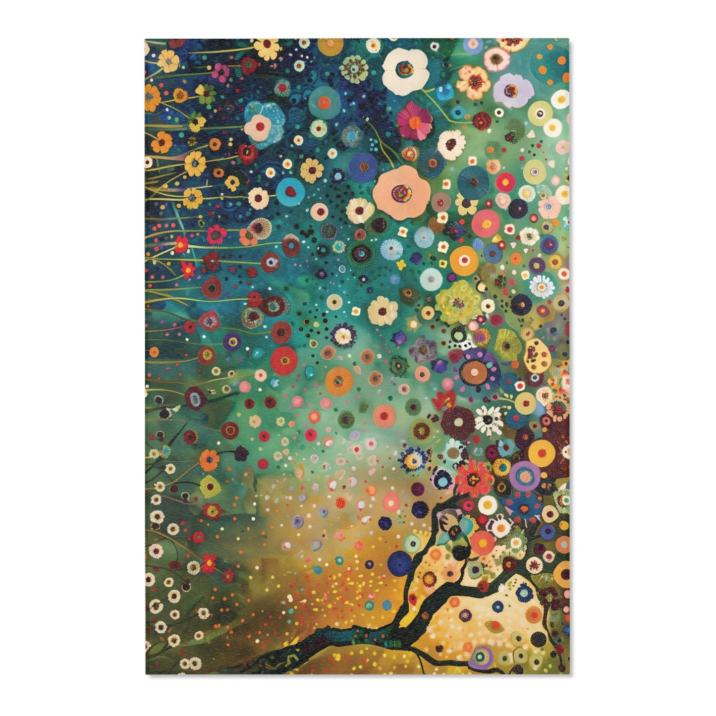 Gustav Klimt Inspired Area Rug, Funky, Colorful, & Unique Area Rugs, Custom Print Rug or Bathmat, 3 Sizes - 24x36 in, 36x60 in and 48x72 in