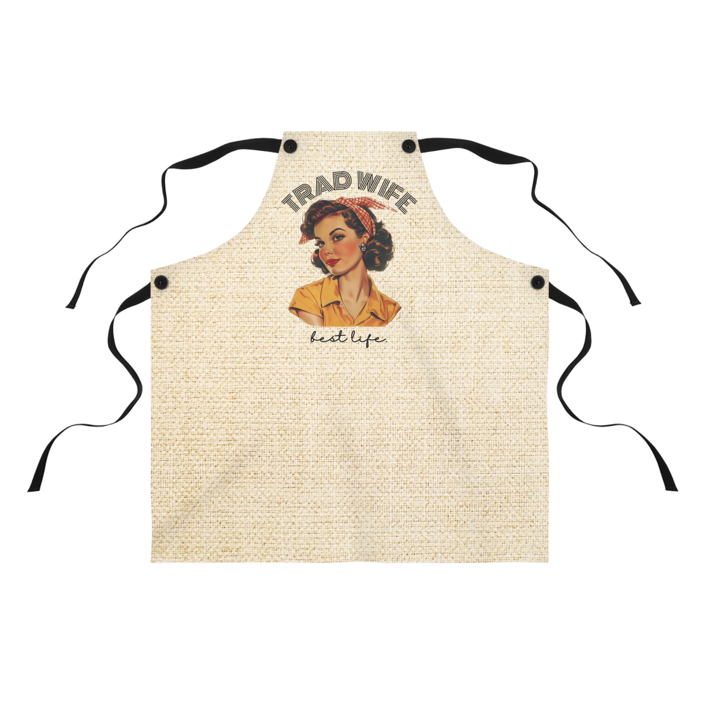 Trad Wife Apron (AOP), Cute Housewife Apron, Vintage Homemaker Kitchen Accessories, Gifts for Traditional Women, Wifely Cooking Gifts