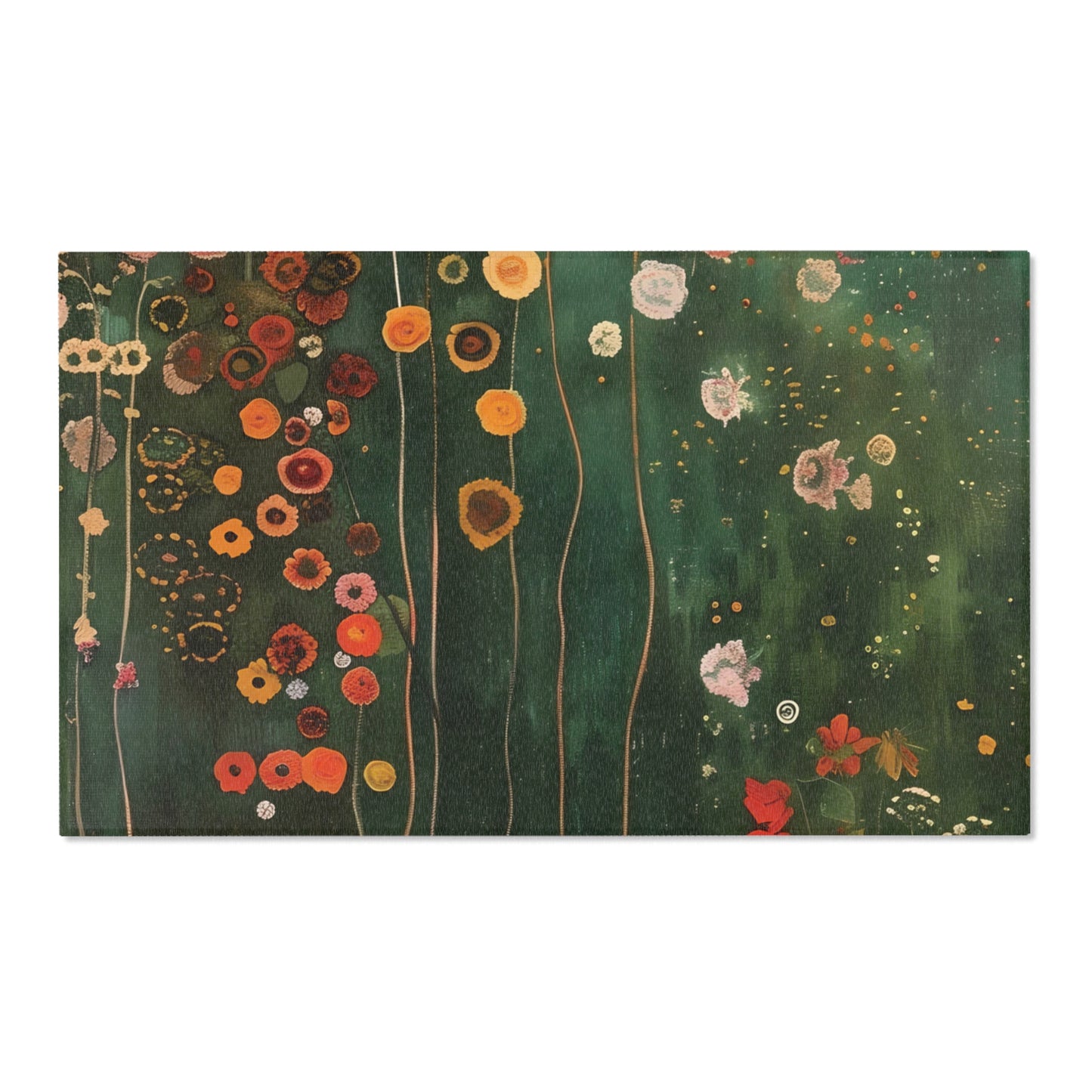 Gustav Klimt Inspired Area Rug, Funky, Colorful, & Unique Area Rugs, Custom Print Rug or Bathmat, 3 Sizes - 24x36 in, 36x60 in and 48x72 in