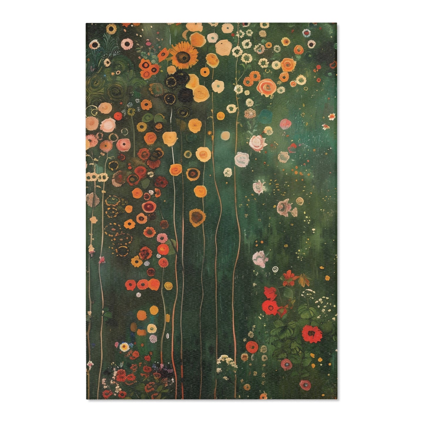 Gustav Klimt Inspired Area Rug, Funky, Colorful, & Unique Area Rugs, Custom Print Rug or Bathmat, 3 Sizes - 24x36 in, 36x60 in and 48x72 in