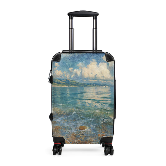 Gustav Klimt Inspired Suitcase, Bright and Colorful Tropical Luggage for Airport, Rolling Weekender Travel Bag Gift for Flight Attendant