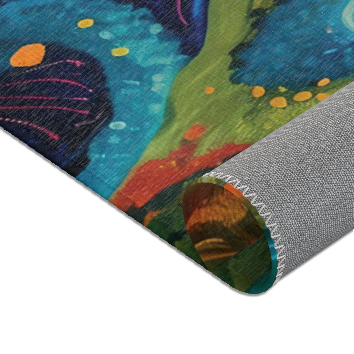 Van Gogh Inspired Area Rug, Funky, Colorful, & Unique Area Rugs, Custom Print Rug or Bathmat, 3 Sizes - 24x36 in, 36x60 in and 48x72 in
