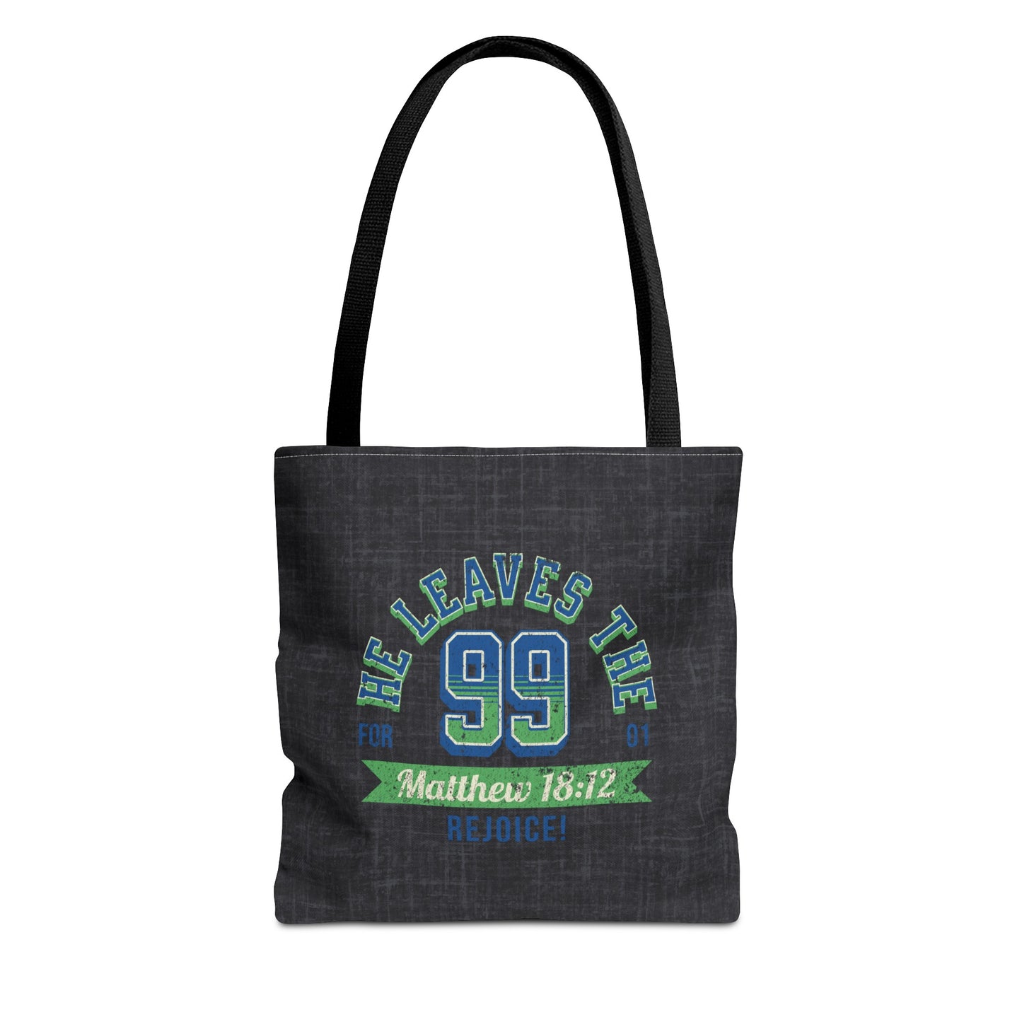 He Leaves the 99 Tote Bag, Christian Merch, Gifts of the Holy Spirit, Travel Bag, Bible Bag, Book Bag, Getaway Bag, Secret Santa Gift, Gift for Church People