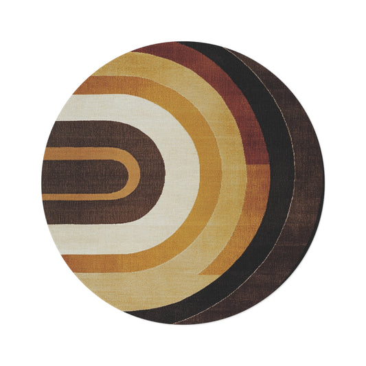 Retro Round Area Rug, Funky, Colorful Cool Unique Area Rugs, Unique 60" Round Rug, Custom Print Available
