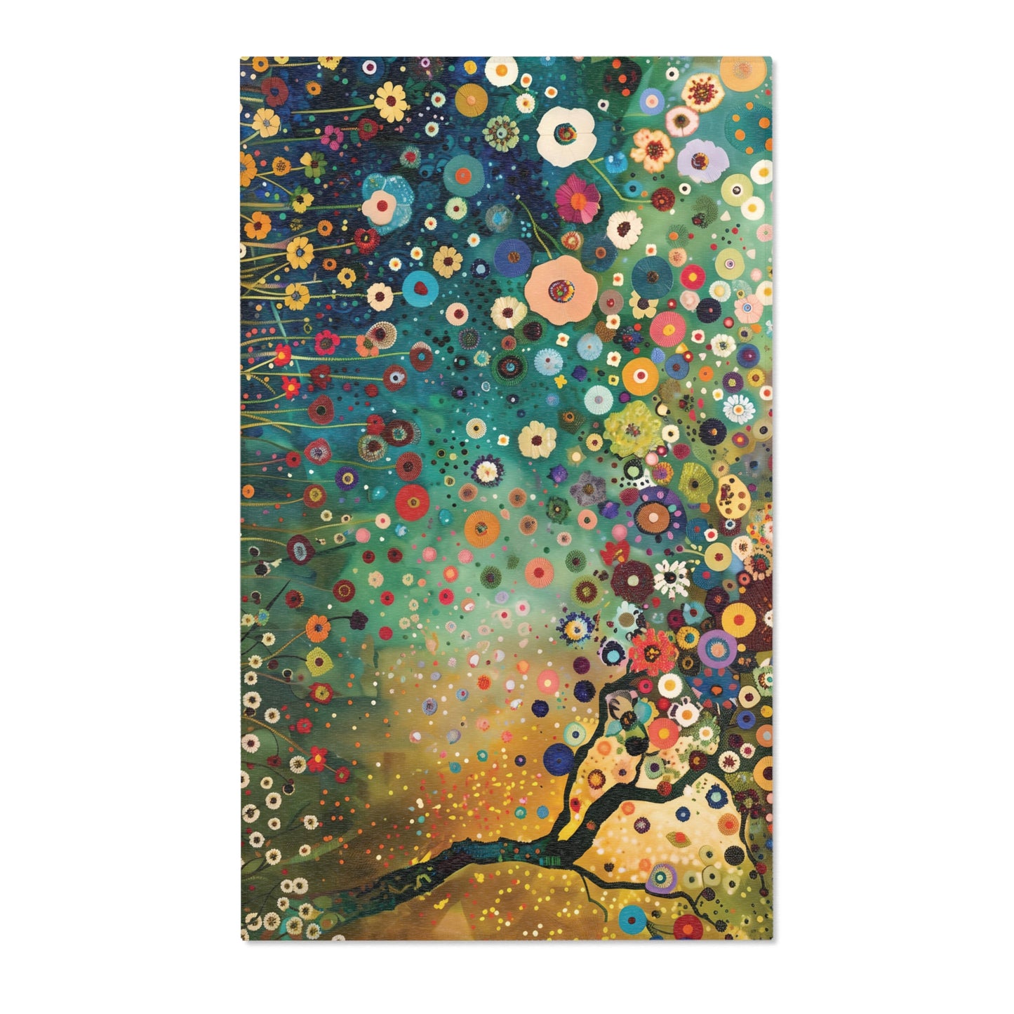 Gustav Klimt Inspired Area Rug, Funky, Colorful, & Unique Area Rugs, Custom Print Rug or Bathmat, 3 Sizes - 24x36 in, 36x60 in and 48x72 in