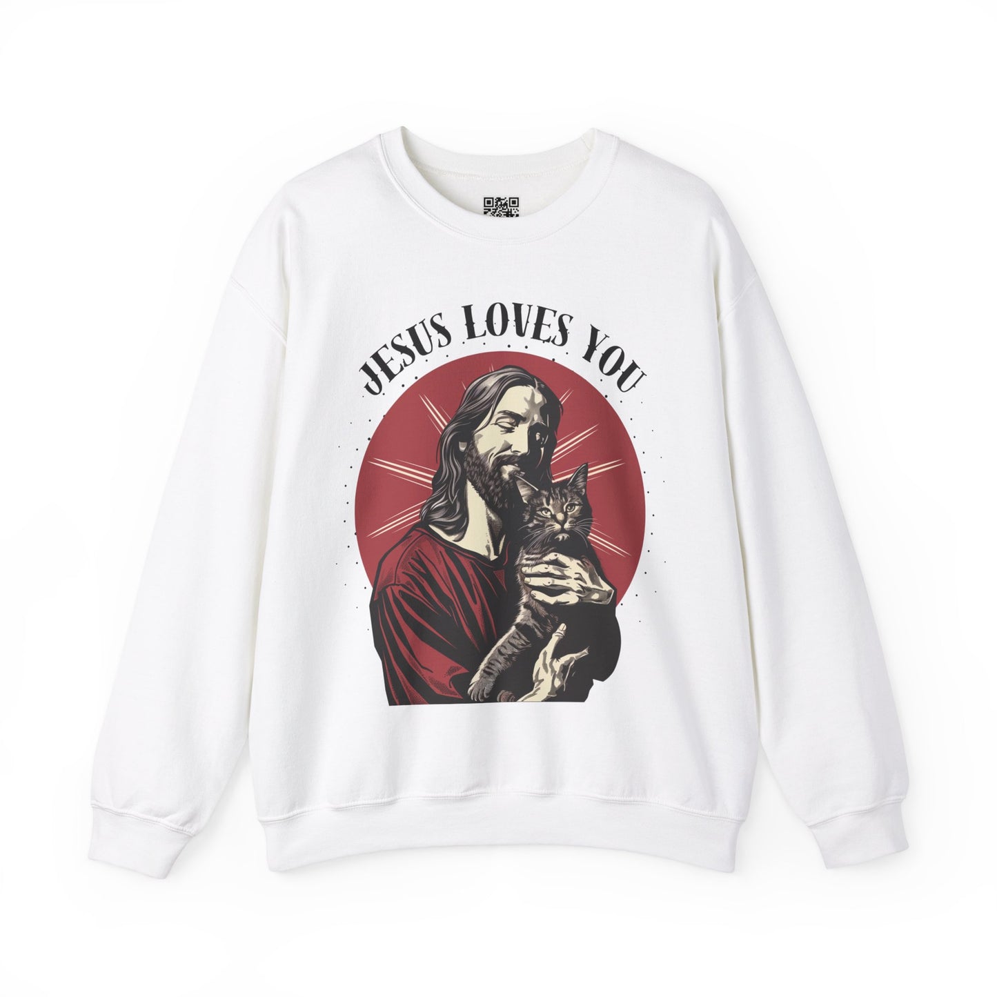 Jesus Loves You Unisex Heavy Blend Crewneck Sweatshirt, Christian Merch, Christian Streetwear, Ministry Shirt, Faith Based Shirt, Jesus Apparel