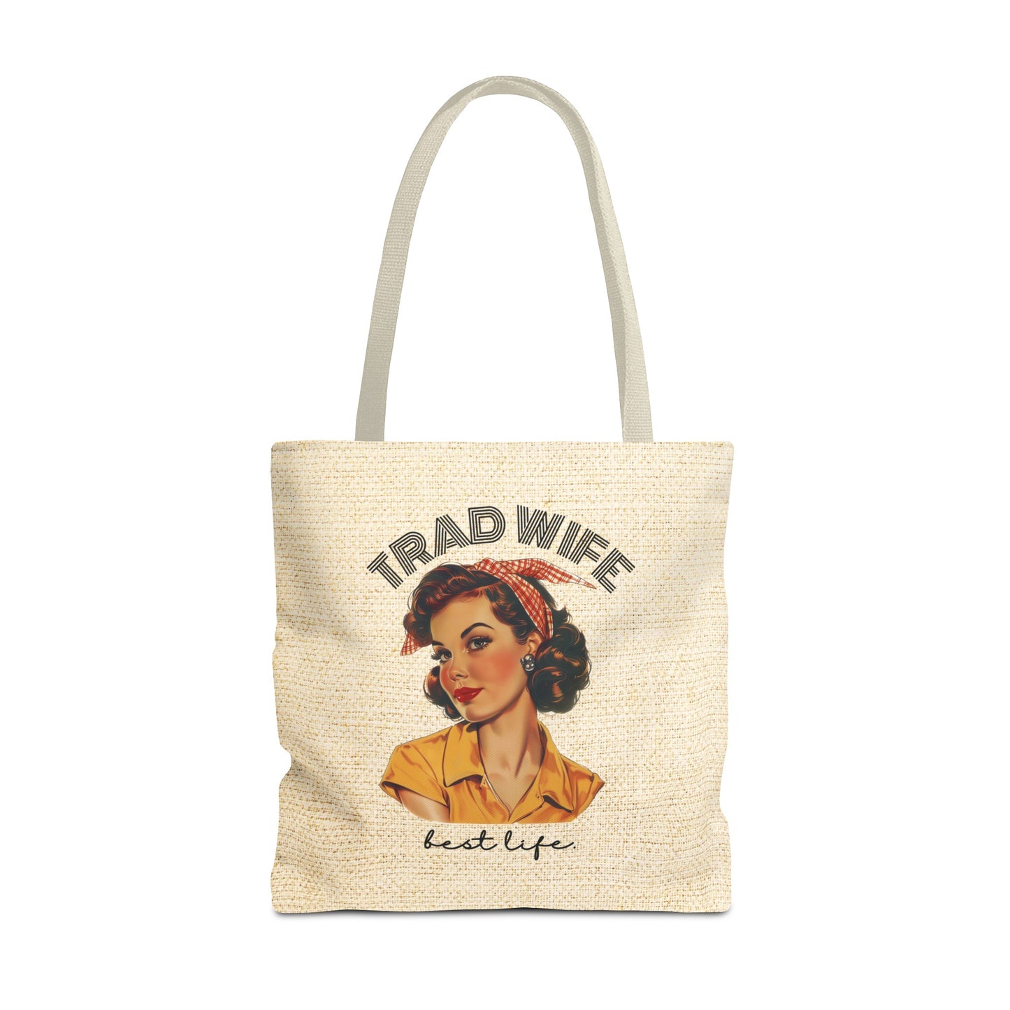 Trad Wife Tote Bag (AOP), Wifey Travel Bag, Wifely Gift, Vintage Housewife Overnight Bag, Trad Wife Accessories, Getaway Bag, Bible Bag, Book Bag, Beach Bag