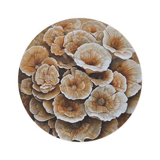 Round Mushroom Area Rug, Funky & Unique Fairycore Area Rugs, Unique 60" Round Rug, Custom Print Available