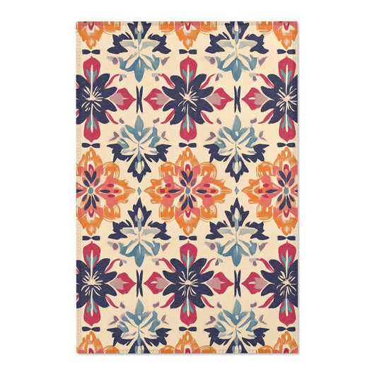 Moroccan Area Rug, Low Pile, Funky, Colorful, & Unique Area Rugs, Custom Print Rug or Bathmat, 3 Sizes - 24x36 in, 36x60 in and 48x72 in