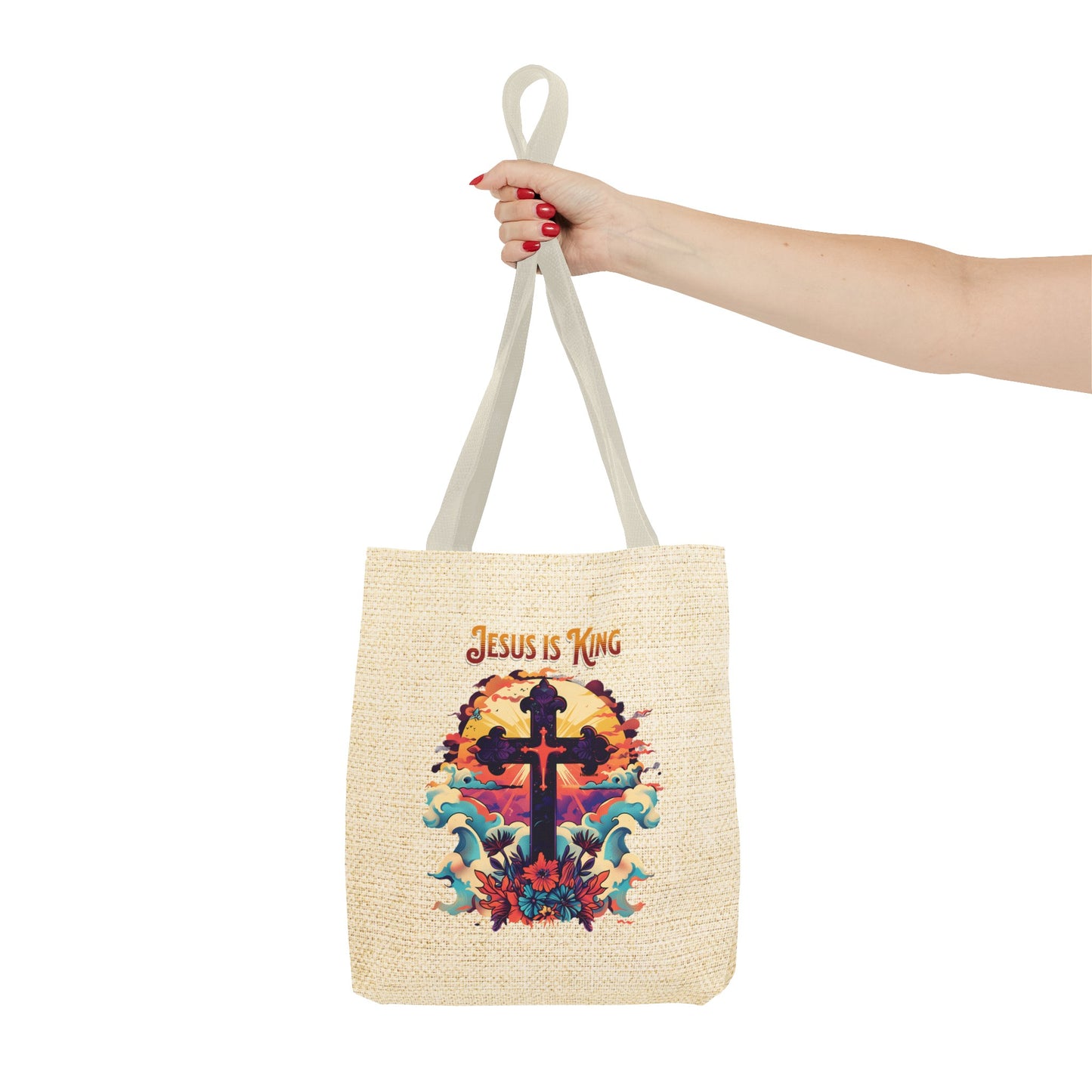 Jesus is King Tote Bag, Christian Merch, The Way the Truth the Life, Travel Bag, Bible Bag, , Book Bag, Getaway Bag, Secret Santa Gift, Gift for Church People