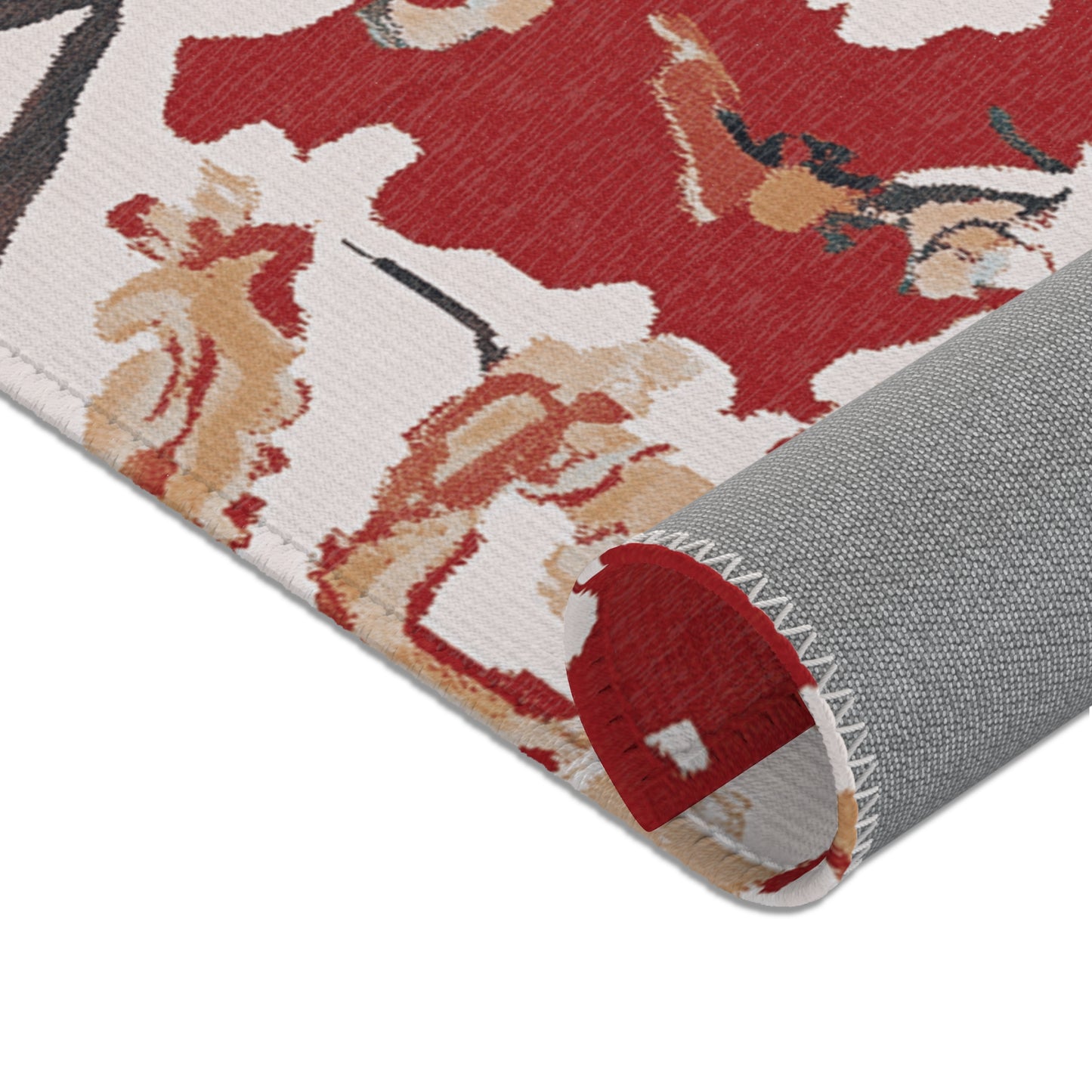 Modern Boho Floral Area Rug, Funky, Colorful, & Unique Area Rugs, Custom Print Rug Bathmat, 3 Sizes-24x36 in, 36x60 in and 48x72 in