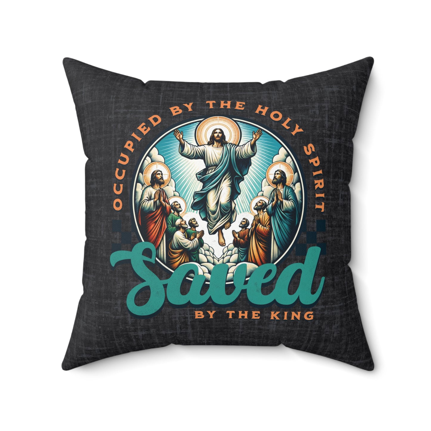 Occupied by the Holy Spirit Pillow, Spun Polyester Square, Humorous Christian Throw Pillow, Christian Home Décor Gifts, Faith Based Décor, Bible Verse Décor, Gift for Church Member