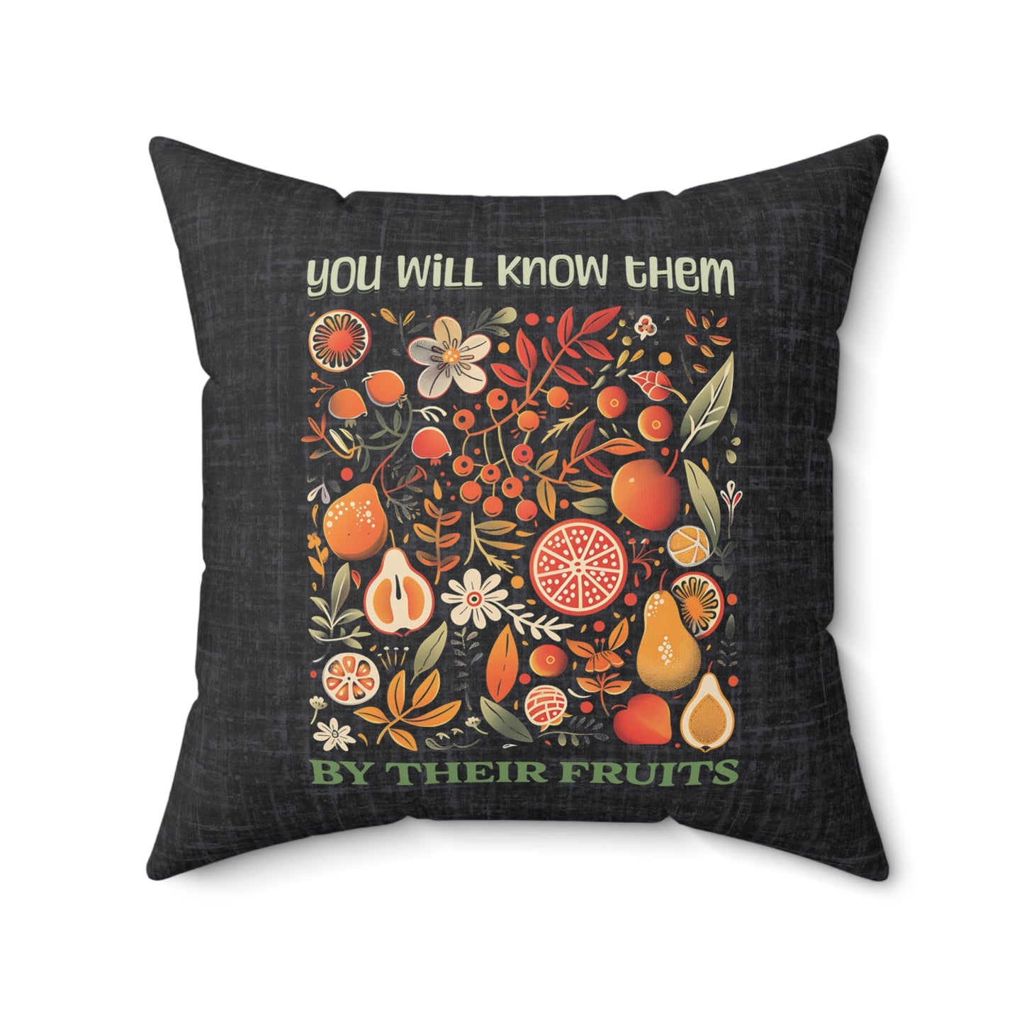 Fruits of the Spirit Throw Pillow, Spun Polyester Square, Christian Home Décor Items and Gifts, Religious Pillows, Gift for Christian Family and Friends