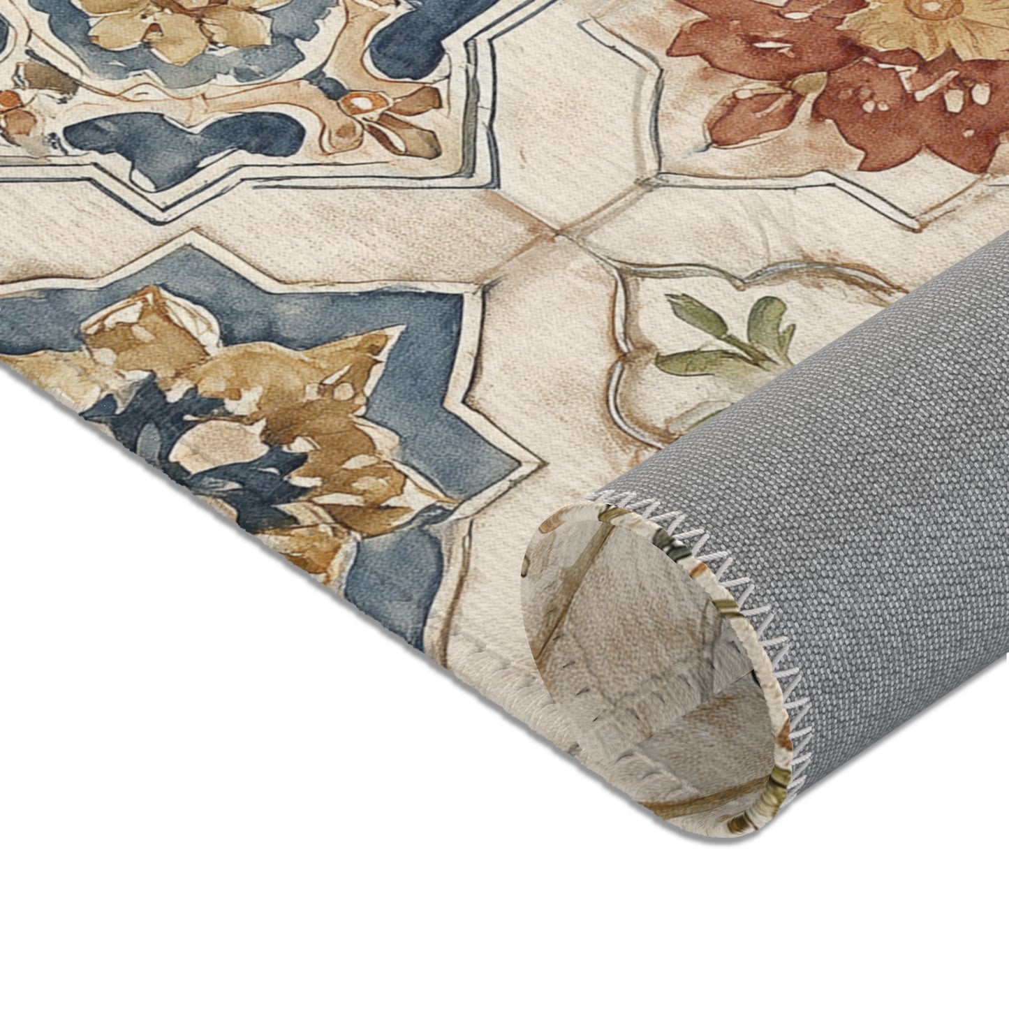 Moroccan Area Rug, Low Pile, Funky, Off White, & Unique Area Rugs, Custom Print Rug or Bathmat, 2 Sizes - 24x36 in and 48x72 in
