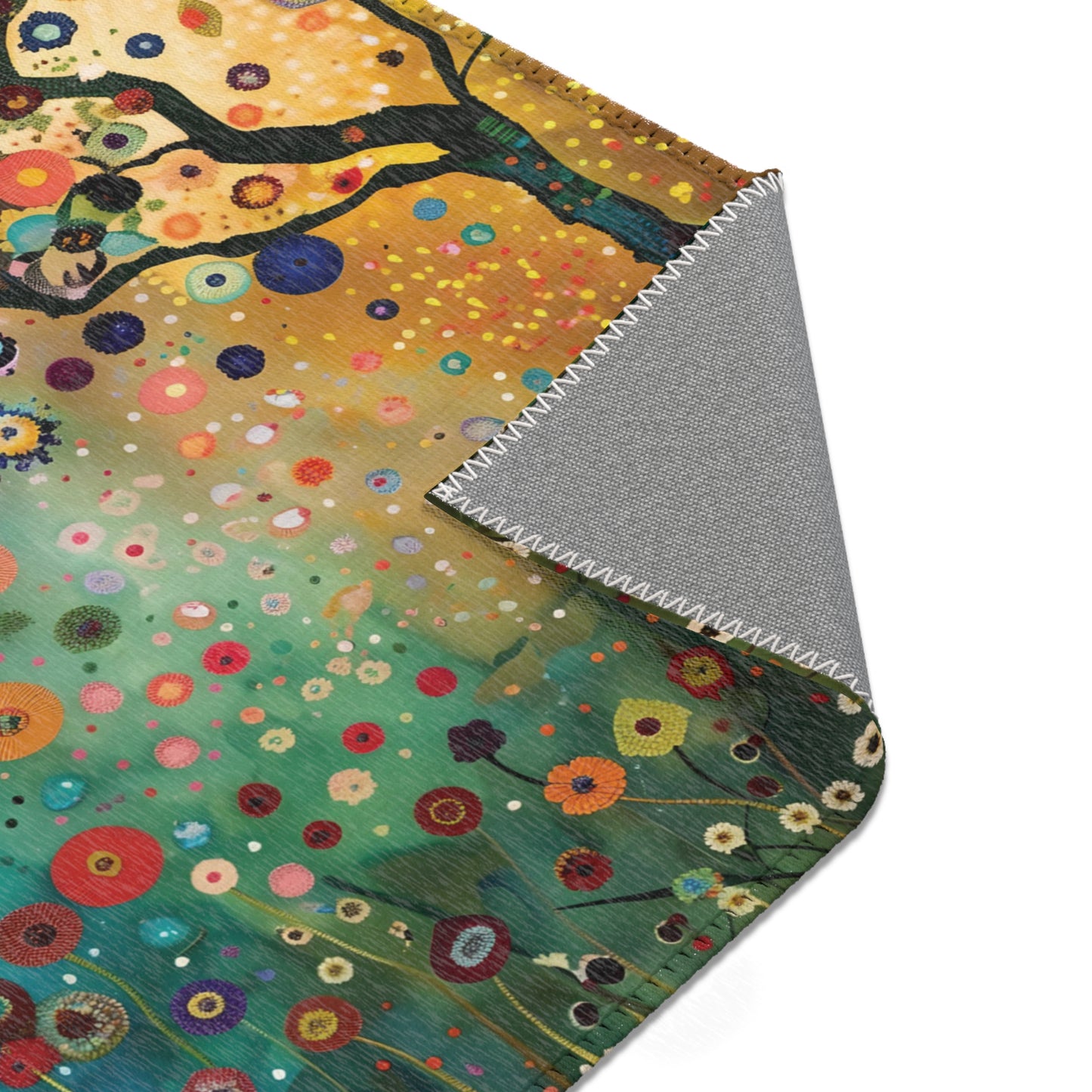 Gustav Klimt Inspired Area Rug, Funky, Colorful, & Unique Area Rugs, Custom Print Rug or Bathmat, 3 Sizes - 24x36 in, 36x60 in and 48x72 in