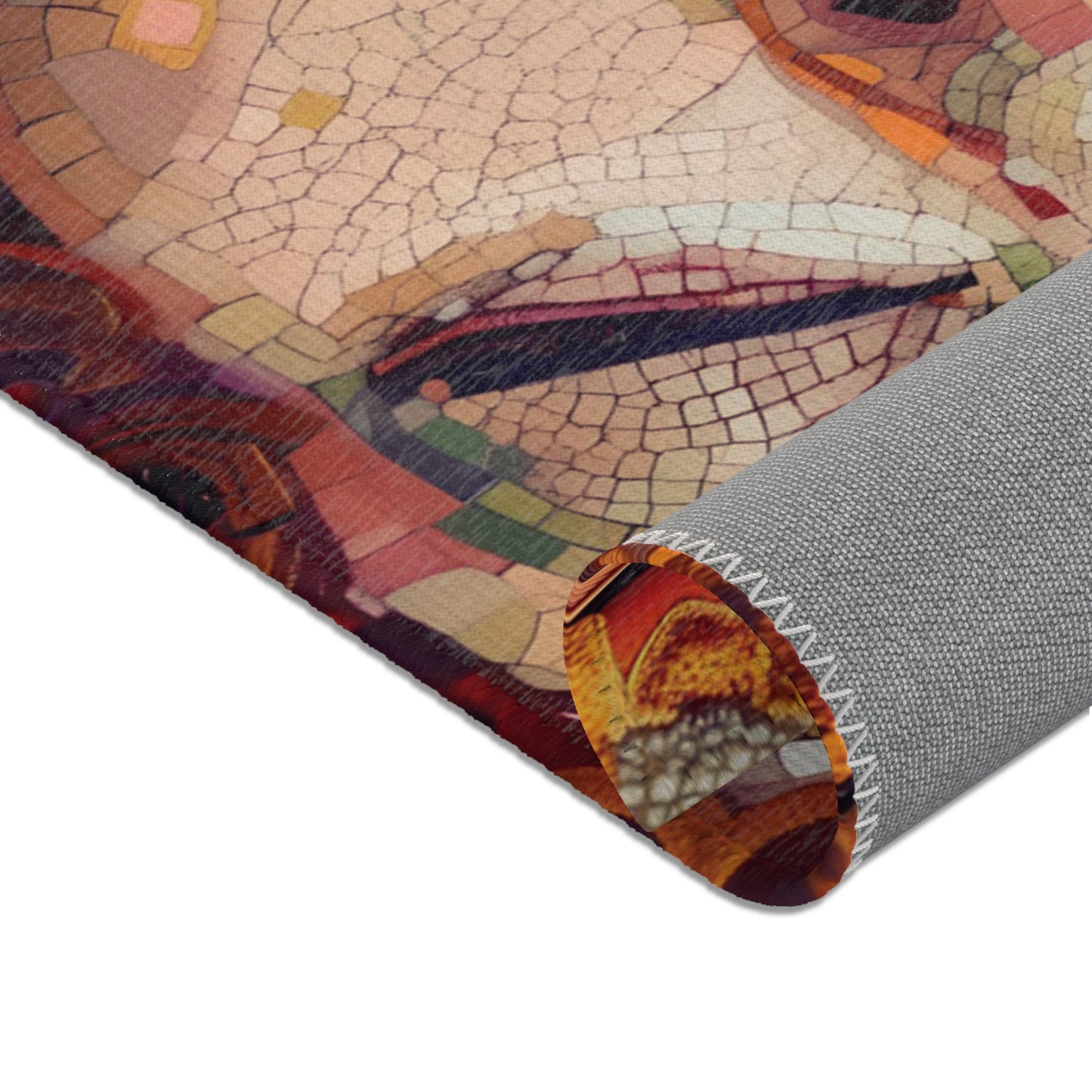 Gustav Klimt Inspired Area Rug, Funky, Colorful, & Unique Area Rugs, Custom Print Rug or Bathmat, 3 Sizes - 24x36 in, 36x60 in and 48x72 in