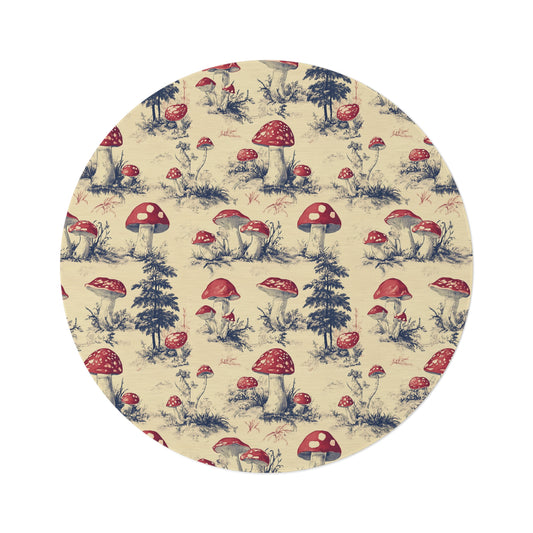 Copy of Copy of Mushroom Round Area Rug, Funky, Colorful & Unique Fairycore Area Rugs, Unique 60" Round Rug, Custom Print Available