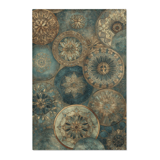 Moroccan Area Rug, Low Pile, Funky, Colorful, & Unique Area Rugs, Custom Print Rug or Bathmat, 3 Sizes - 24x36 in, 36x60 in and 48x72 in