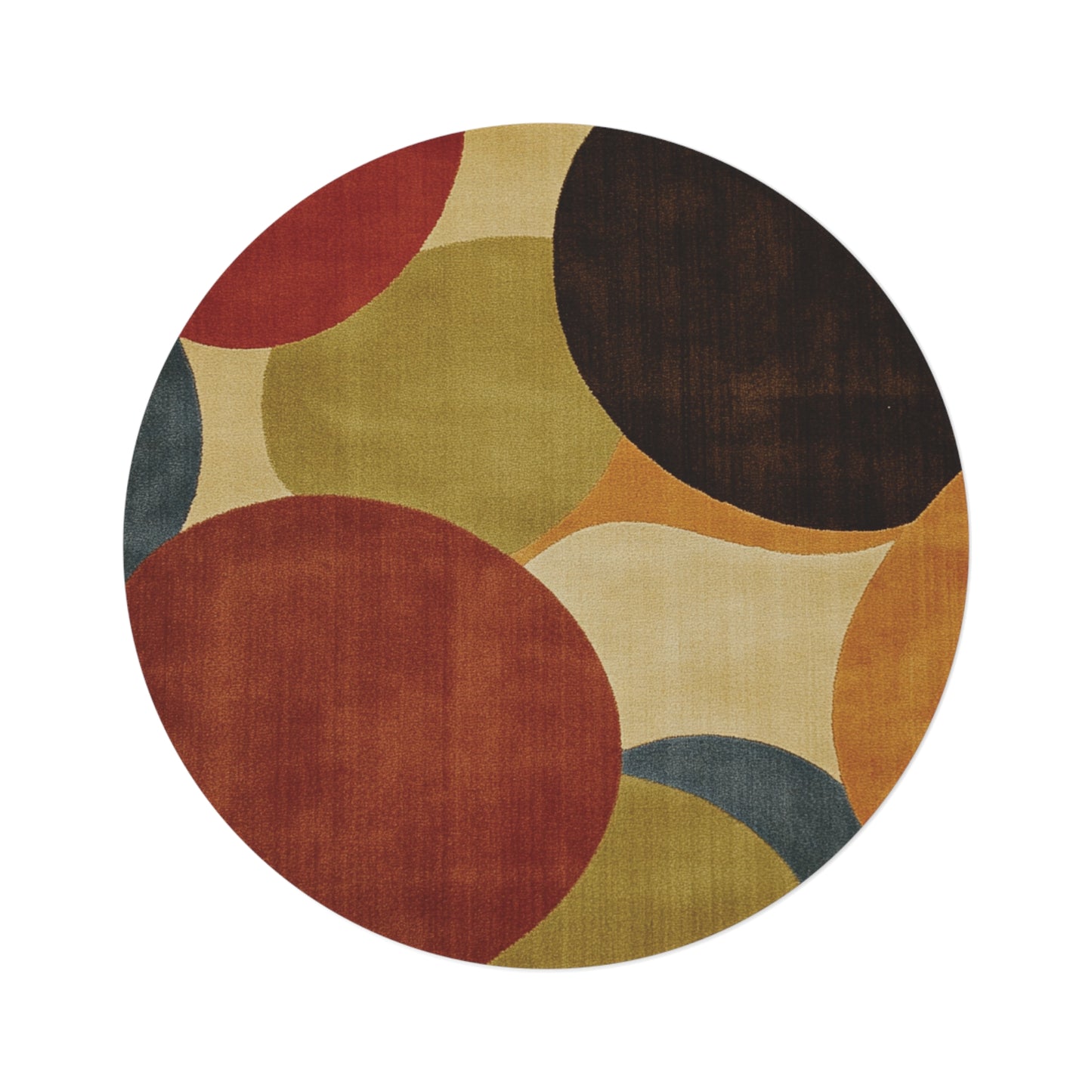 Retro Round Area Rug, Funky, Colorful Cool Unique Area Rugs, Unique 60" Round Rug, Custom Print Available