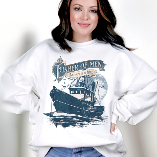 Fisher of Men Unisex Heavy Blend Crewneck Sweatshirt, Christian Merch, Christian Streetwear, Ministry Shirt, Faith Based Shirt, Jesus Apparel