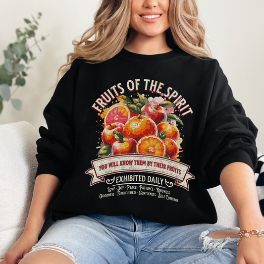 Fruits of the Spirit Unisex Heavy Blend Crewneck Sweatshirt, Christian Merch, Christian Streetwear, Ministry Shirt, Faith Based Shirt, Praise Sweater