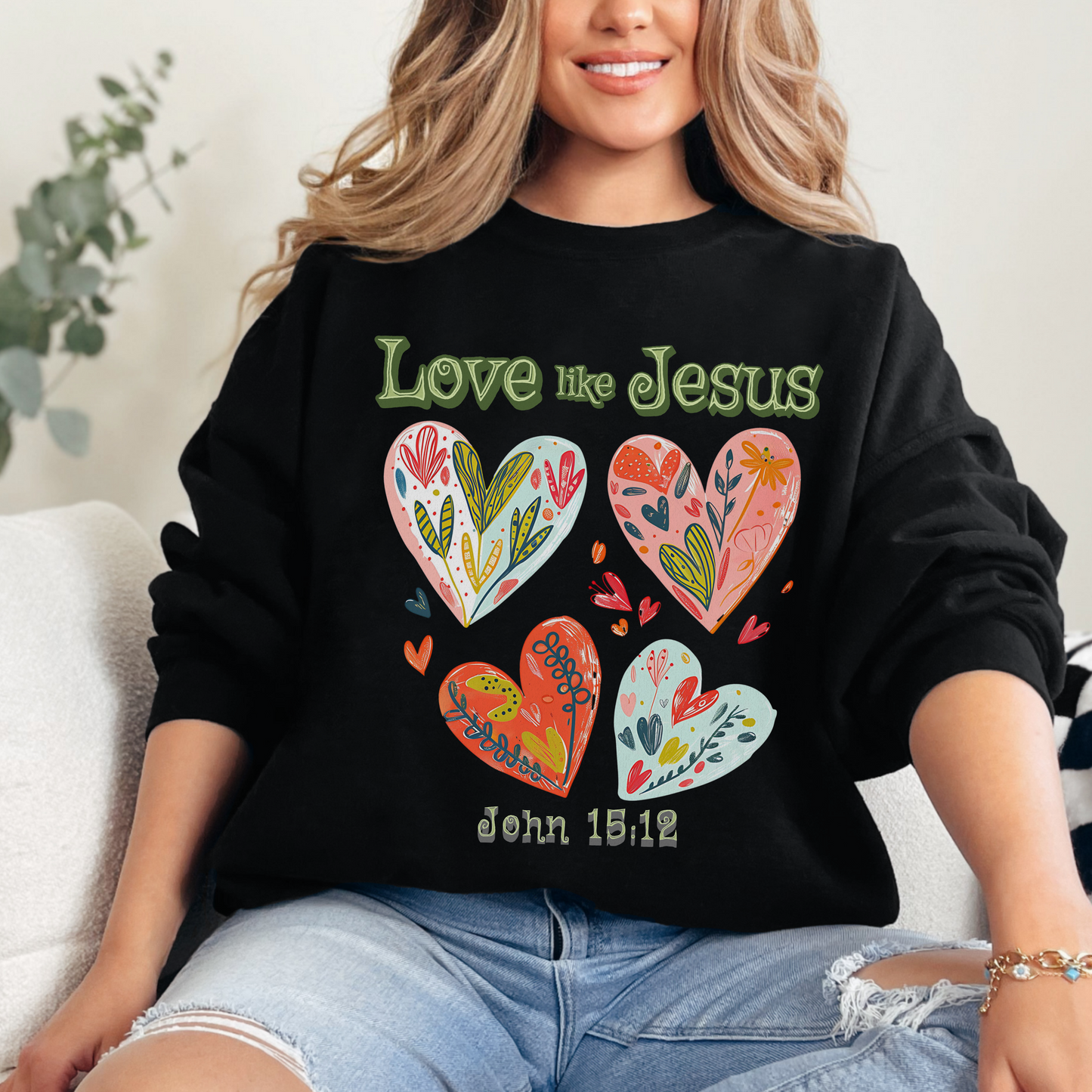Love like Jesus Unisex Heavy Blend Crewneck Sweatshirt, Christian Merch, Christian Streetwear, Ministry Shirt, Faith Based Shirt, Jesus Apparel