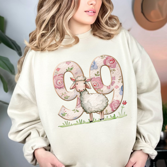 He Leaves the 99 Unisex Heavy Blend Crewneck Sweatshirt, Christian Merch, Christian Streetwear, Ministry Shirt, Faith Based Shirt, Jesus Apparel