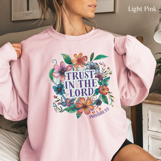 Trust in the Lord Unisex Heavy Blend Crewneck Sweatshirt, Christian Merch, Christian Streetwear, Ministry Shirt, Faith Based Shirt, Jesus Apparel