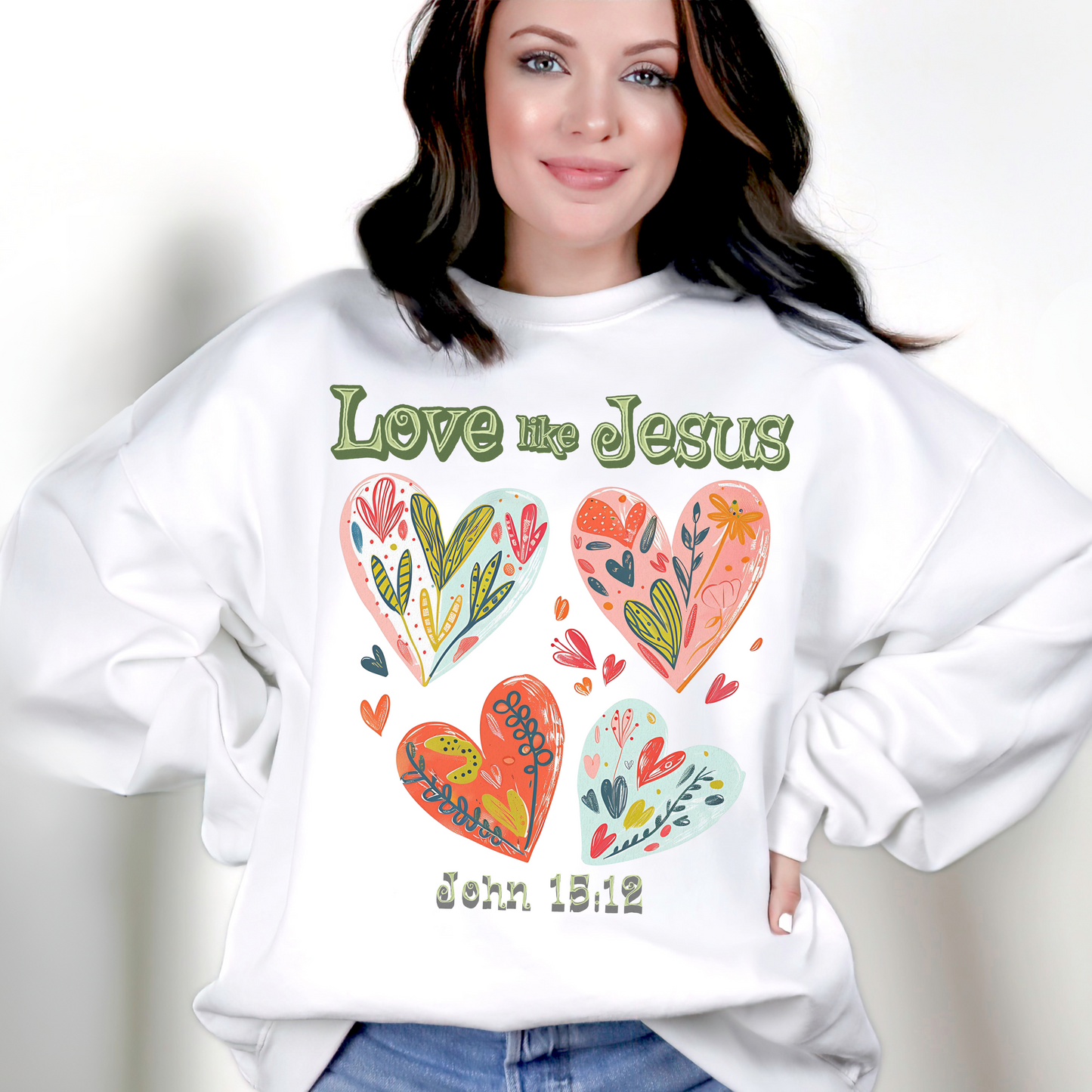 Love like Jesus Unisex Heavy Blend Crewneck Sweatshirt, Christian Merch, Christian Streetwear, Ministry Shirt, Faith Based Shirt, Jesus Apparel