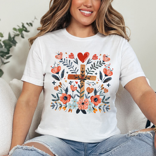 Jesus is Love Cross Design Unisex Jersey Short Sleeve Tee, Christian Merch, Jesus Loves You, Faith Based Shirt, Christian Apparel, Jesus Apparel