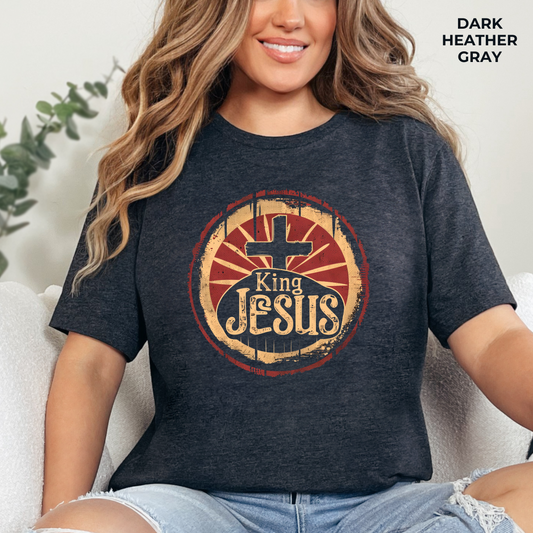 King Jesus T-Shirt, Unisex Jersey Short Sleeve Tee, Christian Merch, Christian Streetwear, Jesus Apparel, Faith Based Tee, Gift for Christian Friend