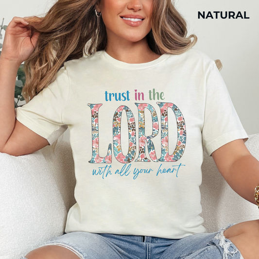 Trust in the Lord with all Your Heart Unisex Jersey Short Sleeve Tee, Christian Merch, Jesus Loves You, Faith Based Shirt, Christian Apparel, Jesus Apparel