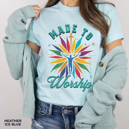 Made to Worship Unisex Jersey Short Sleeve Tee, Christian Merch, Jesus Loves You, Faith Based Shirt, Christian Apparel, Jesus Apparel