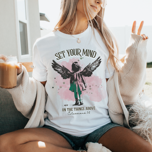 Set Your Mind on the Things Above T-shirt - Unisex Jersey Short Sleeve Tee, Christian Merch, Christian Streetwear, Faith Based Shirt, Christian Apparel, Christian Shirts