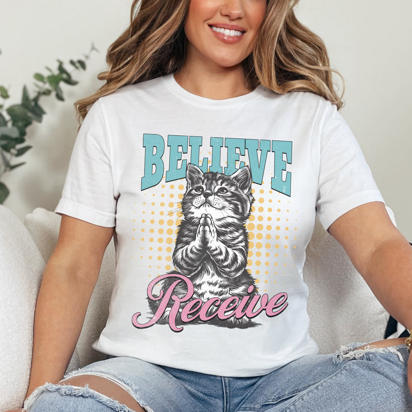 Believe Receive T-Shirt - Unisex Jersey Short Sleeve Tee, Christian Merch, Christian Streetwear, Faith Based Shirt, Jesus Apparel