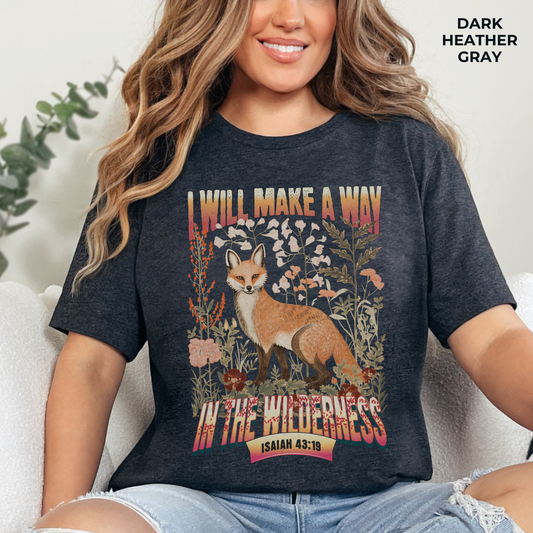 I Will Make a Way in the Wilderness T-shirt - Unisex Jersey Short Sleeve Tee, Christian Merch, Christian Streetwear, Faith Based Shirt, Christian Apparel, Christian Shirts