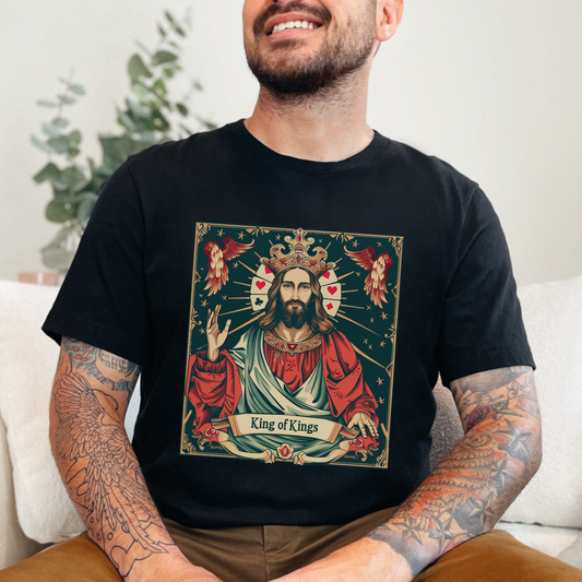 King of Kings Unisex Jersey Short Sleeve Tee, Christian Merch, Jesus Loves You, Faith Based Shirt, Christian Apparel, Jesus Apparel