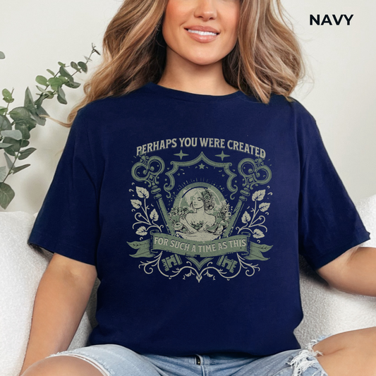 Perhaps you were Created for Such a Time as This Unisex Jersey Short Sleeve Tee, Christian Merch, Jesus Loves You, Faith Based Shirt, Christian Apparel, Jesus Apparel