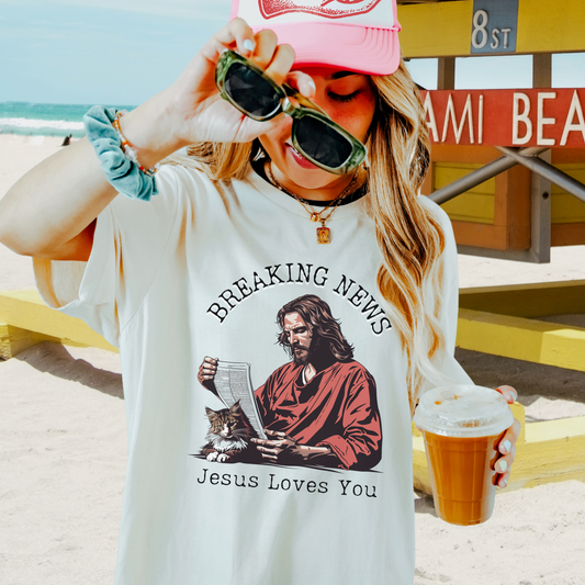 Jesus Loves You Unisex Jersey Short Sleeve Tee, Christian Merch, Jesus Loves You, Faith Based Shirt, Christian Apparel, Jesus Apparel