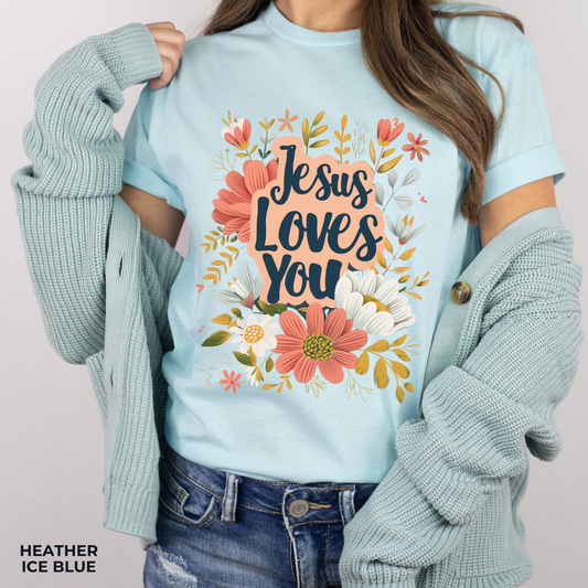 Jesus Loves You T-Shirt - Unisex Jersey Short Sleeve Tee, Christian Apparel, Religious Clothing, Scriptural Tee, Inspirational T-Shirts, Christian Merch